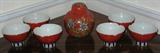 Oriental Porcelain:  Ginger Jar and set of 6 Wonton soup bowls