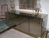 Mirrored Sideboard/Buffett set on brass base