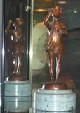 "Girl Blowing Bubble" Bronze Sculpture on Marble
