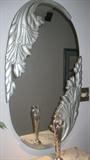 Casa Stradivari Hand Carved Mirror in and Antique Silver Finish.