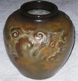 Japanese Monochrome Vessel with Raised Relief Dragon