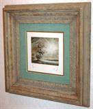 Wonderful Signed & Numbered 4.5"W x 3.5" H Landscape Print Matted & Framed. Overall (13"W x 12.5"H)1 of 2 by same Artist