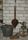 Fireplace Bellows
Antique Galvanize #84 Dough Maker
Vintage Glass Jar Butter Churn
Small Antique Wood Plane