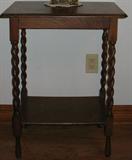 Antique Oak Barley Twist Table