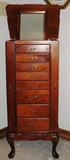 Classic Cherry 8 Drawer Jewelry Armoire with Swing out Side Doors