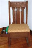 Oak Mission Sewing Rocker with side storagge drawer