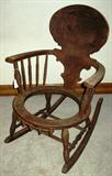 Side Angle View of Fiddle Back Rocker