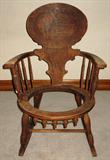 Mahogany Fiddle Back Victorian Rocker.