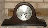 Antique Kern West Germany Oak Hump Back Mantle Clock