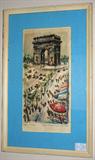 Marius Girard "Paris - Arc de Triomphe - Champs Eylsees
Lithograph Water Color Print