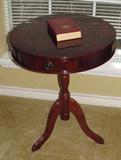 Mahogany Round Tripod Pedestal Table with 3 drawers
