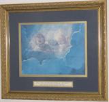 Framed Print: Angels looking down from Heaven: Isaiah 65:24 "and it shall come to pass that before they call I will answer and while they are yet speaking I will hear" Christian World Inc/Mark Stephen Ind. ("18 x 14" Print framed and matted - Overall 28.5"W x 25.5"H)