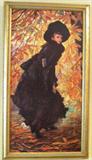 wonderful Fall Print with Young Maiden
