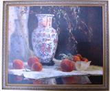 T. Parson Still Life with oriental Vase. a Giclee Print on linen canvas board