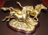 Three Runing Horses Brass Sculpture