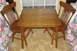 CHild's Oak Table with Press Back Chairs