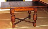 Antique Tiger Oak Drawer Leaf Pub Table