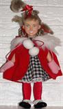 "Cindy Lou Who" Doll From "The Grinch Who Stole Christmas" Cindy is in her black and white checked dress with red cap and stocking with black patent shoes. Also not shown "Cindy Lou Who" Doll in pink pajama set