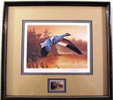 Daniel Smith 1988 Federal Duck Stamp Signed & Numbered Print "Snow Goose" Framed & Matted