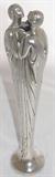 "Flora II" by Erte' Object D' Art in Silver. One of Erte's First Bud Vases Styled after the Bronzes of the Art Nouvear Period. The design shows a man and woman with a common drape which forms the base of the vase. The theme of this piece is "Love" - always expressed so beautifully by Erte'. (13 7/8"H & 3"W) #205 of 300