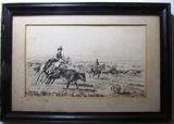 Original Western Art by Don Ray, Texas Artist (1937 - 2006) raised on a ranch near Clarendon. Art exhibited in the Pandle Plains Historial Museum