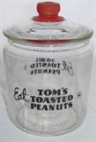 Wonderful Vintage Tom's Toastaed Peanuts "5 Cent" large peanut Jar