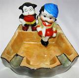 Vintage Japan Lustreware "Betty Boop & Felix" Ashtray