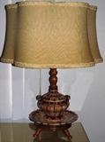 Vintage Ceramic Base Maple Lamp with Original Shade