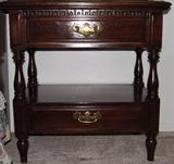 Dark Pine 2-Drawer End Table