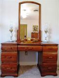Depression Era Cherry Vanity with Mirror (Matching Bed & Chest) Part of Depression Era Bed Room Suite