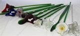 Long Stem Art Glass Flowers: Cala Lily, Rose, Etc.