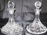 Ship’s Decanters:  Brierley signed Crystal Decanter & Unsigned Crystal Decanter both complete with original stoppers