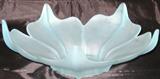 Large Aqua Satin GlassLotus Blossom Bowl