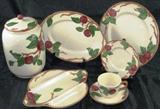 FRANCISCAN “APPLE”  DINNERWARE California – USA Back stamp C. 1940-1984:  COOKIE JAR, PLATTER,  3 PART RELISH, DINNER PLATE, B&B PLATE & CUP AND SAUCER