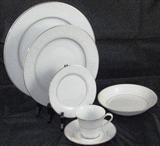 “Princess Eloise” by Towne China Dinnerware: Dinner Plates x 8, Bread & Butter Plates x 8,  Soup/Salad Bowls x 5,  Cup & Saucers x 7