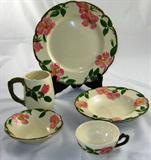 Franciscan “Desert Rose” California – USA Backstamp: Dinner Plates, Large Mug, Rimmed Soup Bowls, Cereal Bowl, Cup