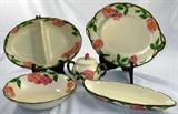 Franciscan “Desert Rose” California – USA Backstamp:  ,Divided Vegetable, Platter,  Sugar Bowl with lid, Relish Dish, Round Vegetable Bowl