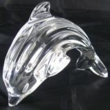 Waterford, signed and with Sticker label on tail,  Crystal Dolphin Figurine (5 1/4" L x 4" H)