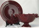 Arte Italica Burgundy 14.5"  Buffett Tray and a Pedestal Romana Basin