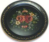 Large Vintage 20" Handpainted Floral Tole Tray