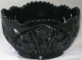Vintage Tiara Glass Monarch Black Glass Fruit Bowl