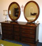 Pennsylvania House Triple Dresser w/ 2 Oval Mirrors