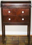 Antique Sewing Cabinet with Lift Top Storage and 2 Drawers