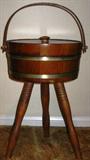 Wooden Keg Style 3-Legged Sewing Basket