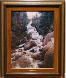 "Revelation 21: 6" by Artist Larry Dyke.  Signed & Numbered (172/1000). Museum Mounted and Framed in a 3" wood & 2" Gold Velvet Mat.