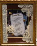 Cora Eelman "Quilts and Friends" Embelished Framed Poem