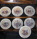 D'Arceau-Limoges Lafayette Legacy Collection:
Plate 1, the Marquis de Lafayette in December 1776 signs secretly his enlistment in the army of the insurgents.
Plate II, Lafayette accompanied by the Baron de Kalb disembarks from his ship "Victoire"
Plate III, After a dinner at the City Tavern of Philadelphia July 13, 1777 George Washington invites Lafayette to join his general staff.
Plate IV September 11,1777 during the Battle of Brandywine Lafayette is wounded in the leg encourages and flings his men into the attack.
Plate V: Lafayette remotes messages from congress to Benjamin Franklin
Plate VI: Lafayette with Washington and Rochambeau at the siege of Yorktown.
Plate VII: December 21, 1784at New York Lafayette receives the ovation of the American people