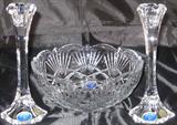 Bohemia Czech Republic Lead Crystal 8 1/4" Candle Sticks, pair
Bohemina Cut Crystal 8" Bowl