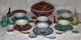 Oriental porcelain:  large Covered Vegetable/Soup Bowl with Large Ladle/spoon
Miscellaneous patterns: Soup Bowls, Plates, Sauce Bowls & Soup Spoons