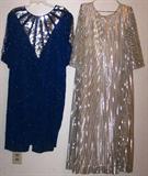 "Carina" 18W Royal Blue Beaded & Sequined Cocktail Dress
"Discovery Fashions" Silver Stripe Lame Evening Dress